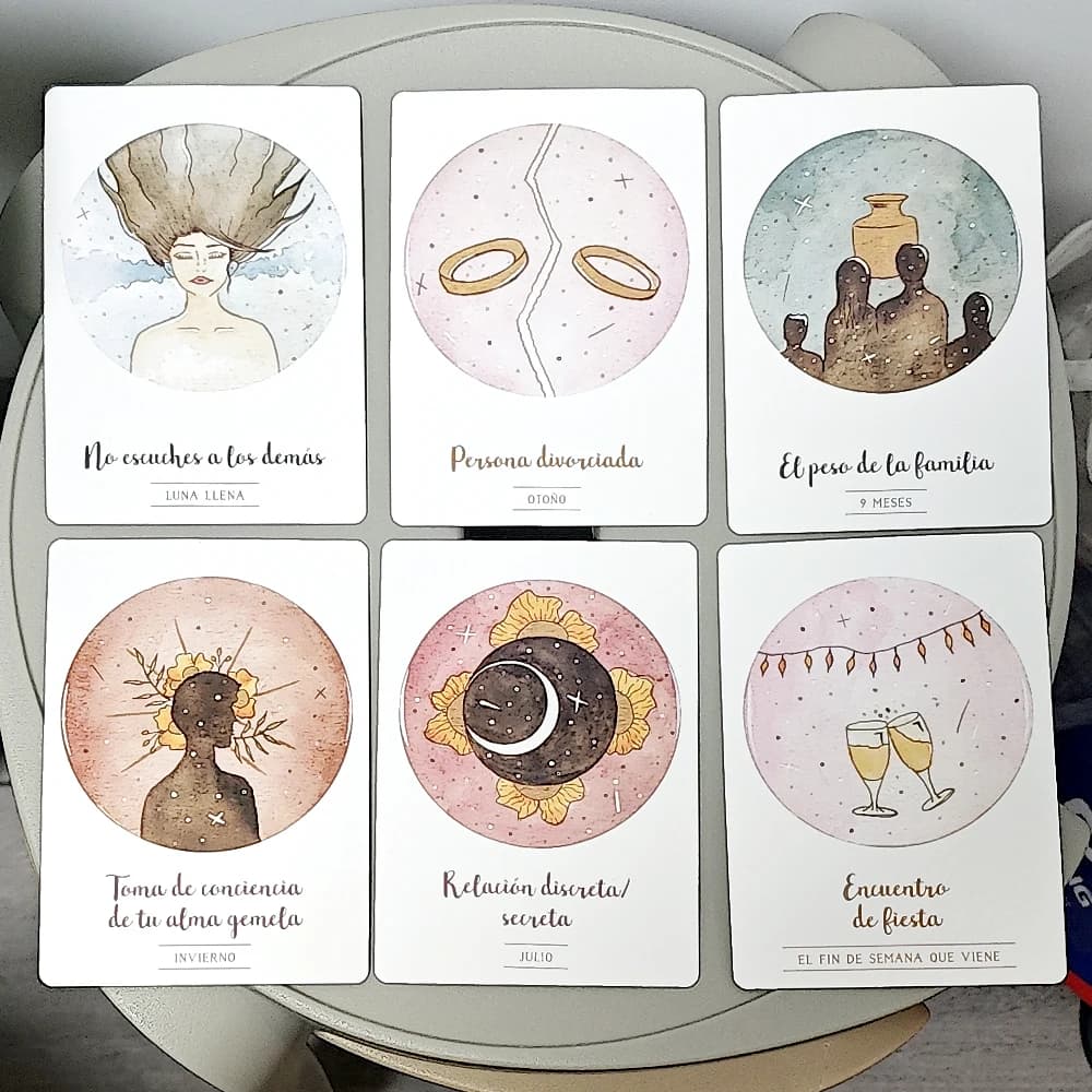 42 pezzi di carte Oracle Chakra a forma di cuore Romantico amore Oracle Deck 10,5 * 7,5 cm in lingua spagnola
