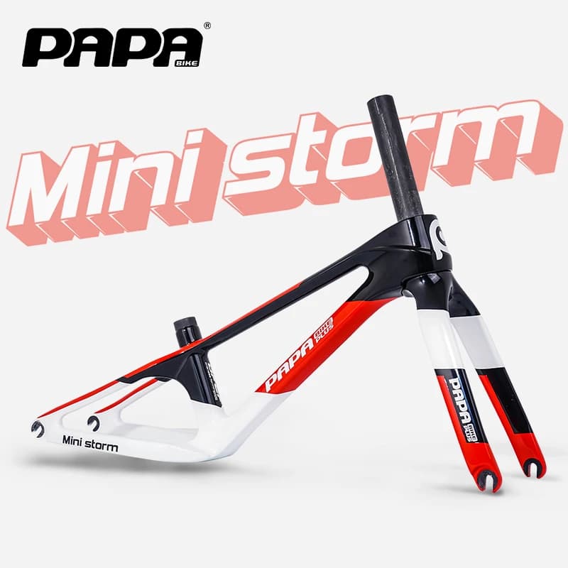 PAPA BIKE Mini Storm T700 carbon bicycle frame ultralight racing frame and fork for bike without pedals 12 inch fast shipping
