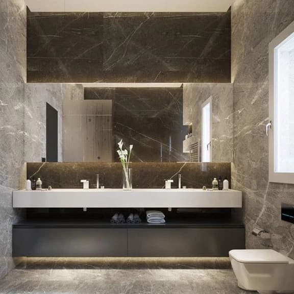 Bagno Doppio Lavandino Mobili da bagno Armadi a specchio Moderni