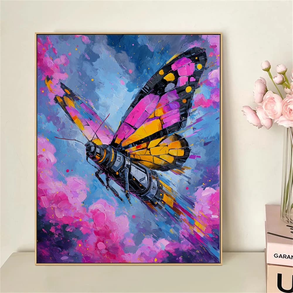 Paint by Numbers For Adult Kit Mechanical Butterfly DIY Dropshipping acrylic Oil Painting Canvas by Number Home Decor