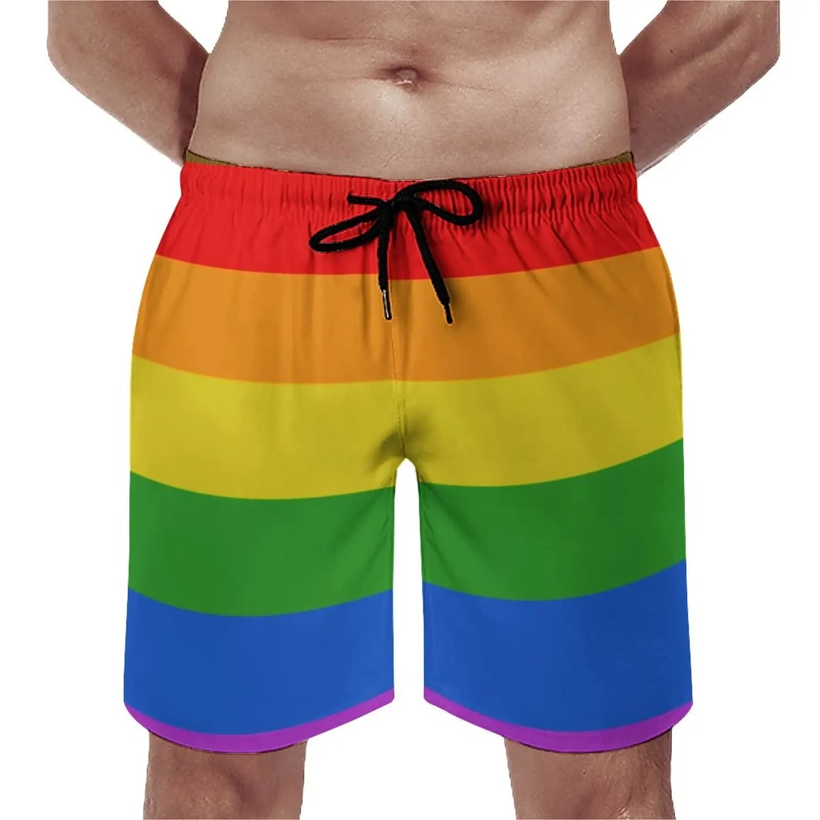 Arcobaleno Gay LGBT 3D Stampa Pantaloncini da spiaggia Estate hawaiana da uomo Pantaloni da surf casual Costumi da bagno da surf oversize Tronchi Abbigliamento per bambini