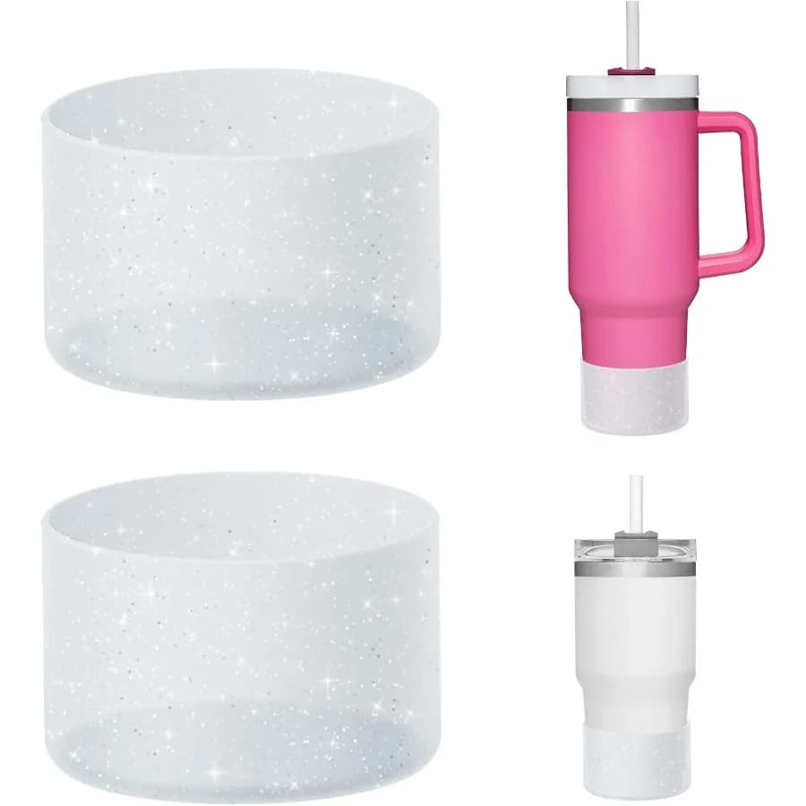 Confezione da 2 stivaletti in silicone bling compatibili con Quencher Adventure 40 once IceFlow 20 once 30 once Bottiglia d'acqua protettiva in silicone per ammaccature