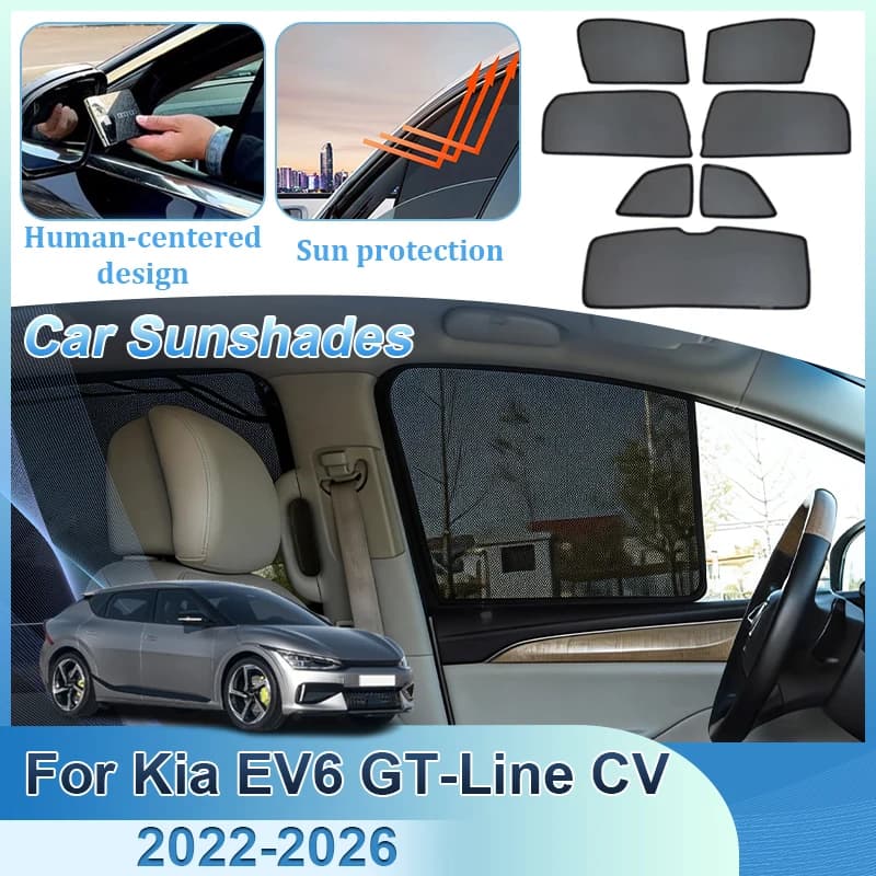 Per Kia EV6 GT-Line CV 2022-2026 Tendine Parasole Magnetiche per la Protezione della Privacy, Protezione Anti-UV, Accessori Auto
