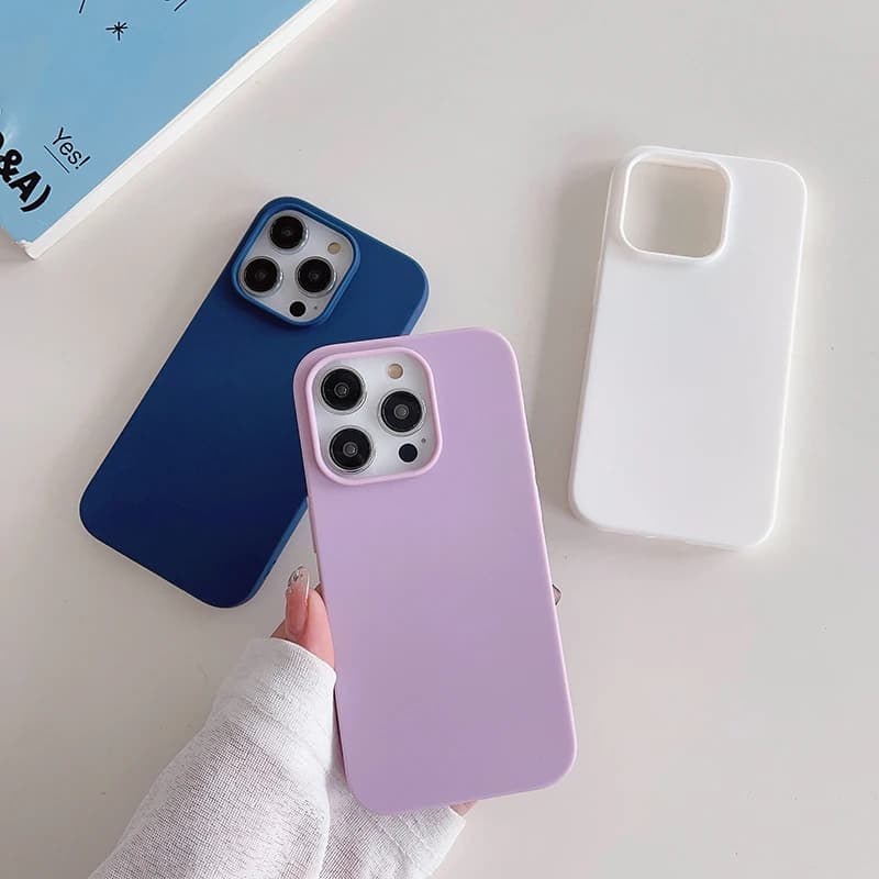 Luxury Candy Color Silicone Soft Case For iPhone 16 15 14 13 12 Pro Max Plus Mini 16+ Matte Ultra Thin Cover Frosted Shell Slim