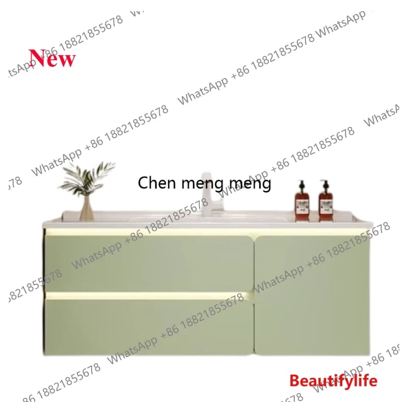 Mobile bagno A48 con specchio, cassetti e vani portaoggetti - Design moderno e funzionale per l'organizzazione del bagno