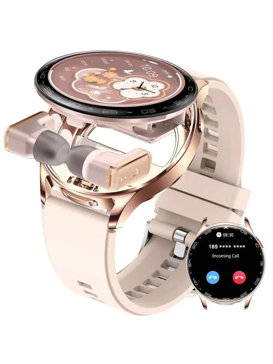 EIGIIS Smart Watches For Women With Earbuds (Call Receive/Music Playback) IP67 Waterproof Fitness Sports Watch 100+ Sports