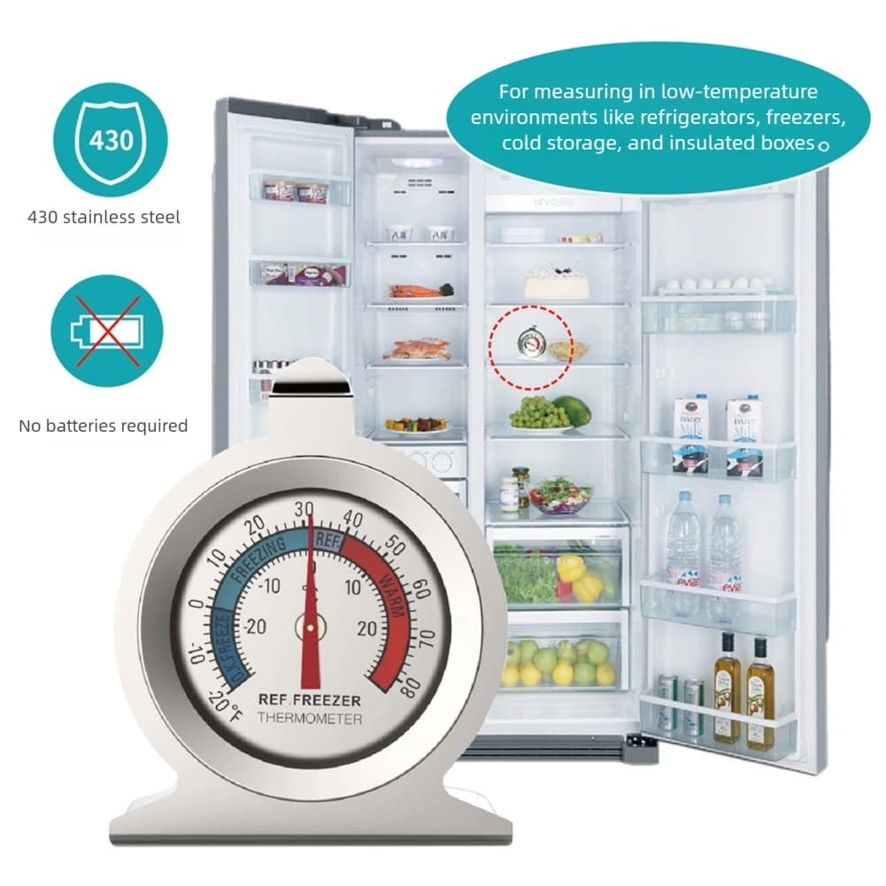 Termometro per frigorifero in acciaio inossidabile resistente ad alta temperatura, termometro per alimenti per la cucina per la casa, per forno, griglia per barbecue