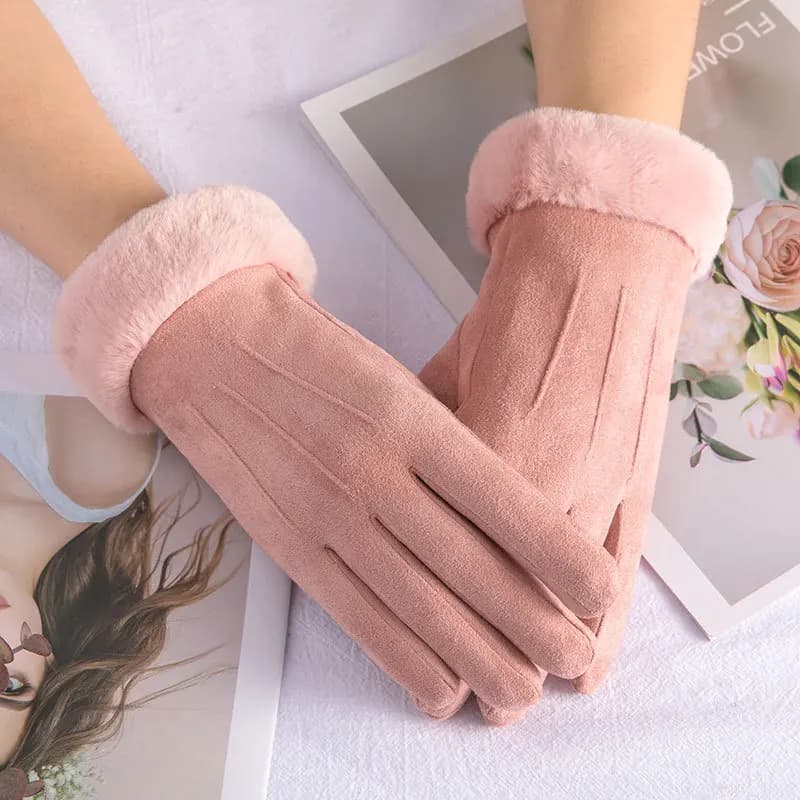 Guanti caldi autunnali e invernali da donna Guanti touchscreen foderati in pile termico antivento