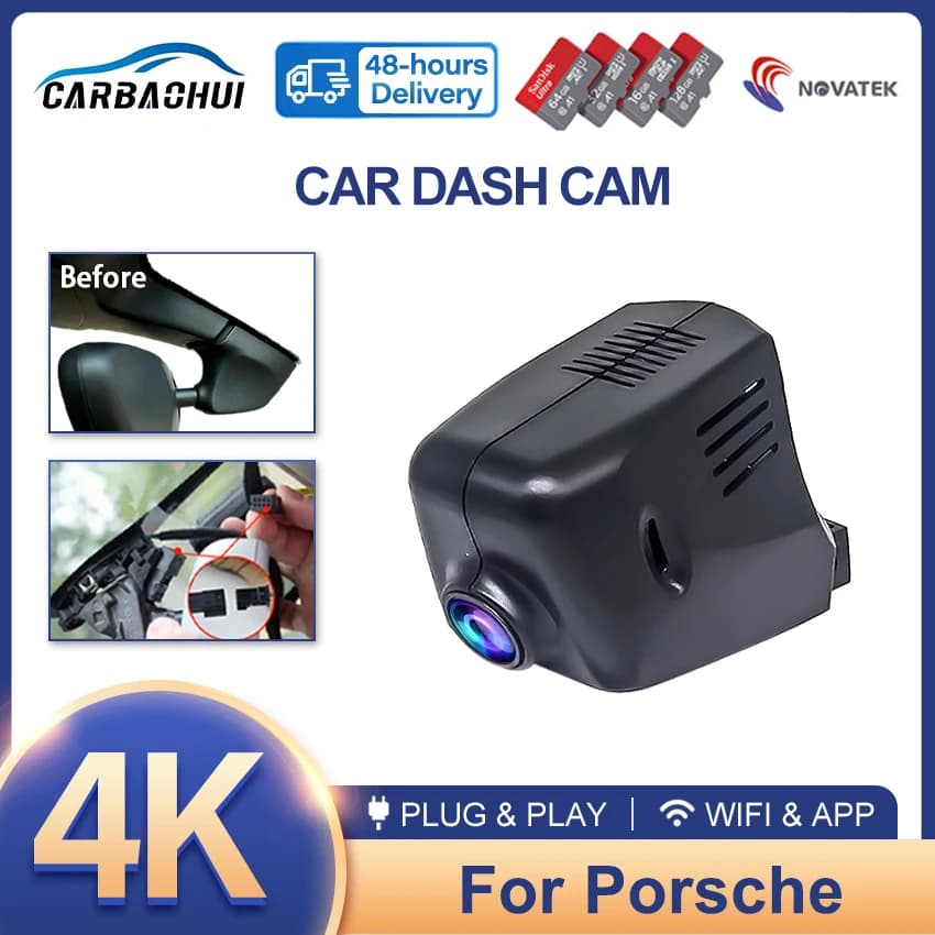 Plug and play Car DVR Dash Cam VCR for Porsche Panamera 970 Cayenne 958 718 982 Macan 95B 911 991,4K DashCam