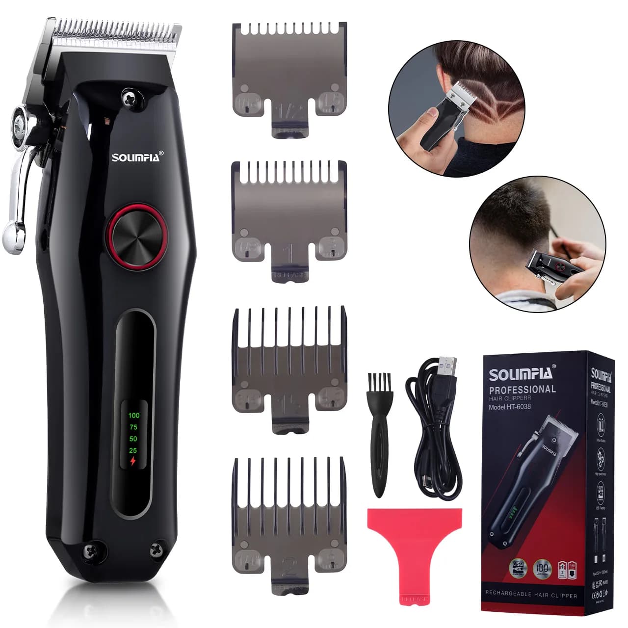 Haircuts Solimpia Professional Haircuts Men's Haircuts Electric Haircuts LCD Display Haircuts Almighty Kit