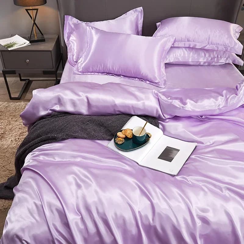 Nature 100% Silk Dark Blue Bedding Set Healthy Skin Beauty Queen King Duvet Cover Set Flat Sheet Pillowcase Bed Linen