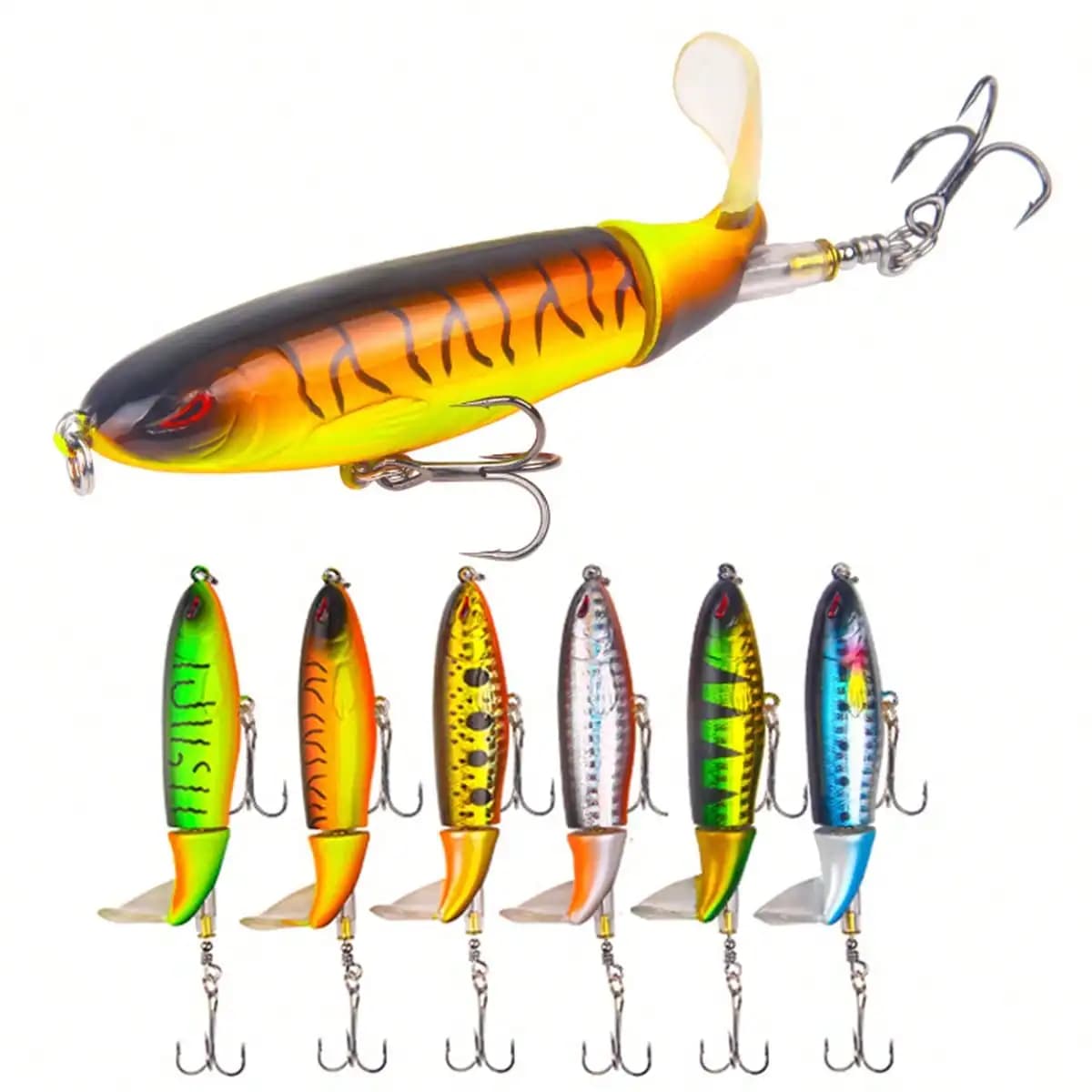 13g/10cm Large Propeller Trolling Hard Lure With Rotating Bobber, Pencil Bait