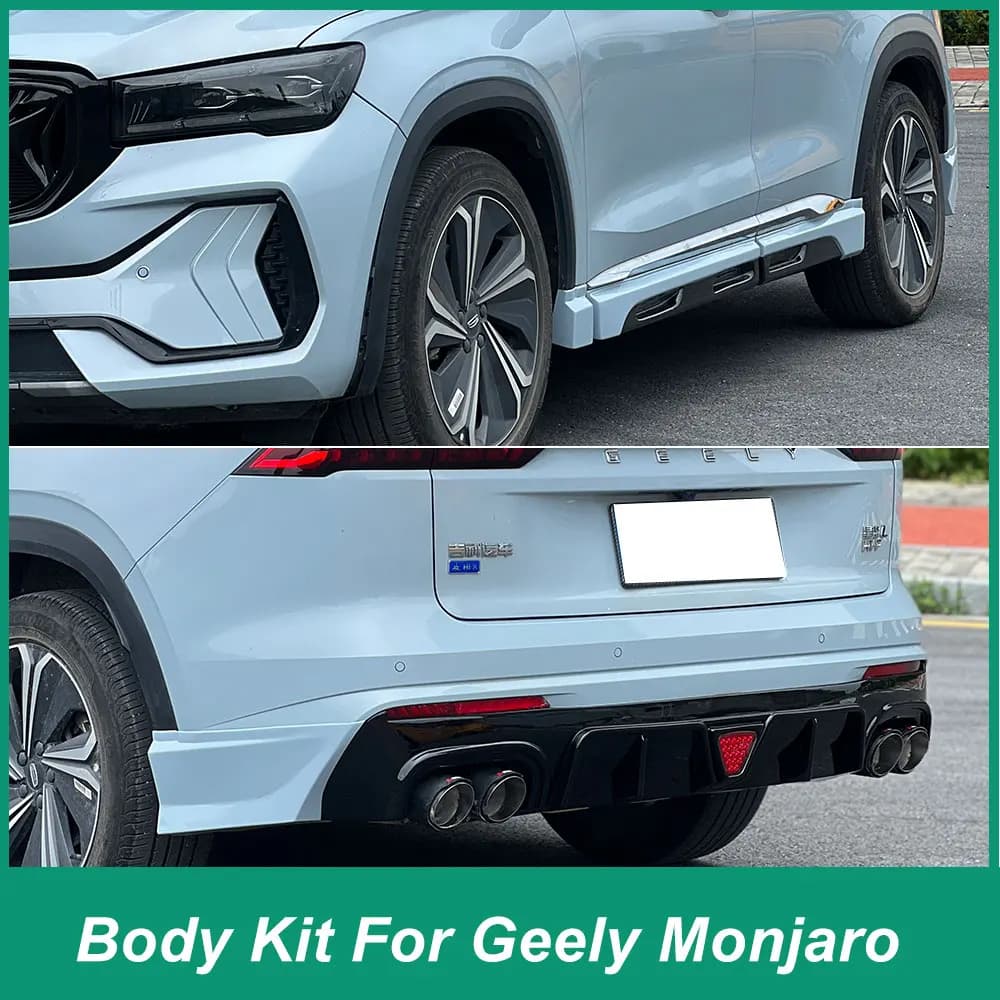 For Geely Star Yue L Grille Rear Bumper Surround Diffuser Side Skirt Edge Splitter Rear Trunk Iid Middle Top Spoiler Iip Black