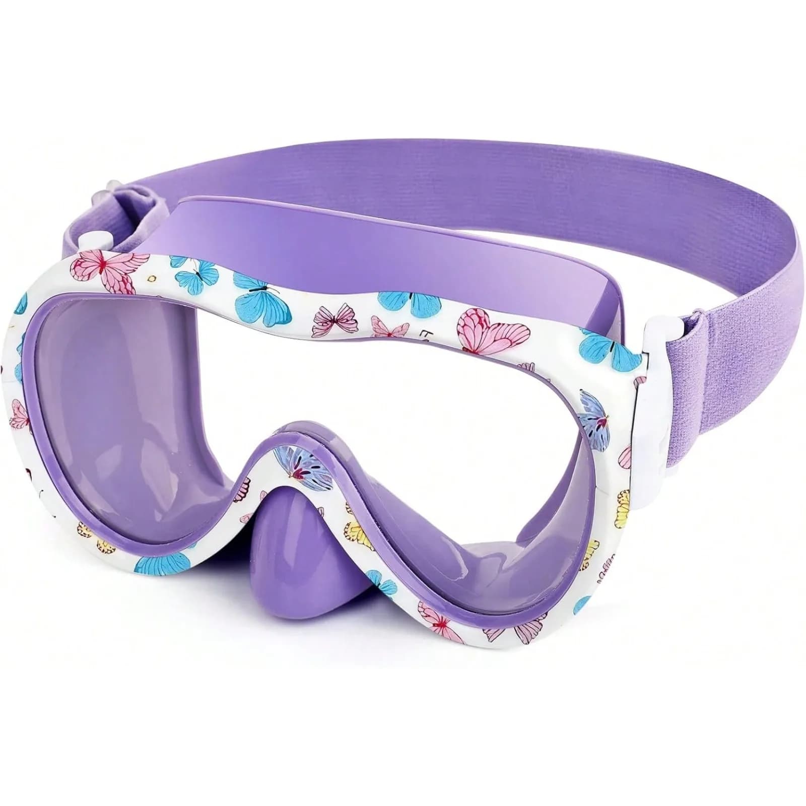 Occhialini da nuoto per bambini, maschera da snorkeling anti-perdita d'acqua con copertura nasale ed elastico in tessuto, occhialini da nuoto co