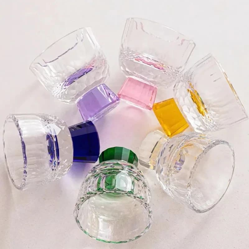 1 Pezzo Bicchiere da Whisky in Cristallo Diamantato da 50ml, Bicchieri da Vino Baijiu Intagliati a Mano per Uso Domestico, Collezione Regalo di Bicchieri d'Acqua
