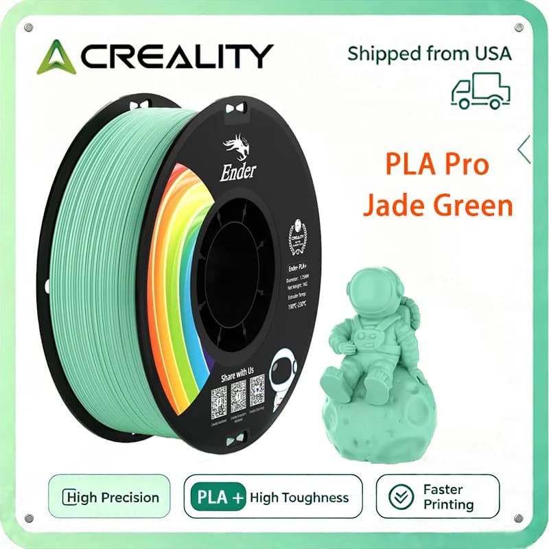 Creality Orginal PLA Plus Filament 1.75mm Jade Green, PLA Pro Toughness Upgraded Dimensional Accuracy +/- 0.03mm, Ender PLA+ Filament for Most 3D Printer 1KG Spool(2.2lbs)