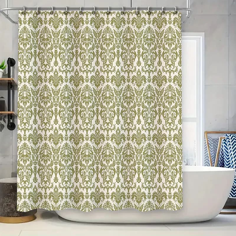 Elegante tenda da doccia floreale modello botanico vintage tessuto impermeabile arredamento per il bagno sfondo tessile per la casa in stile fattoria