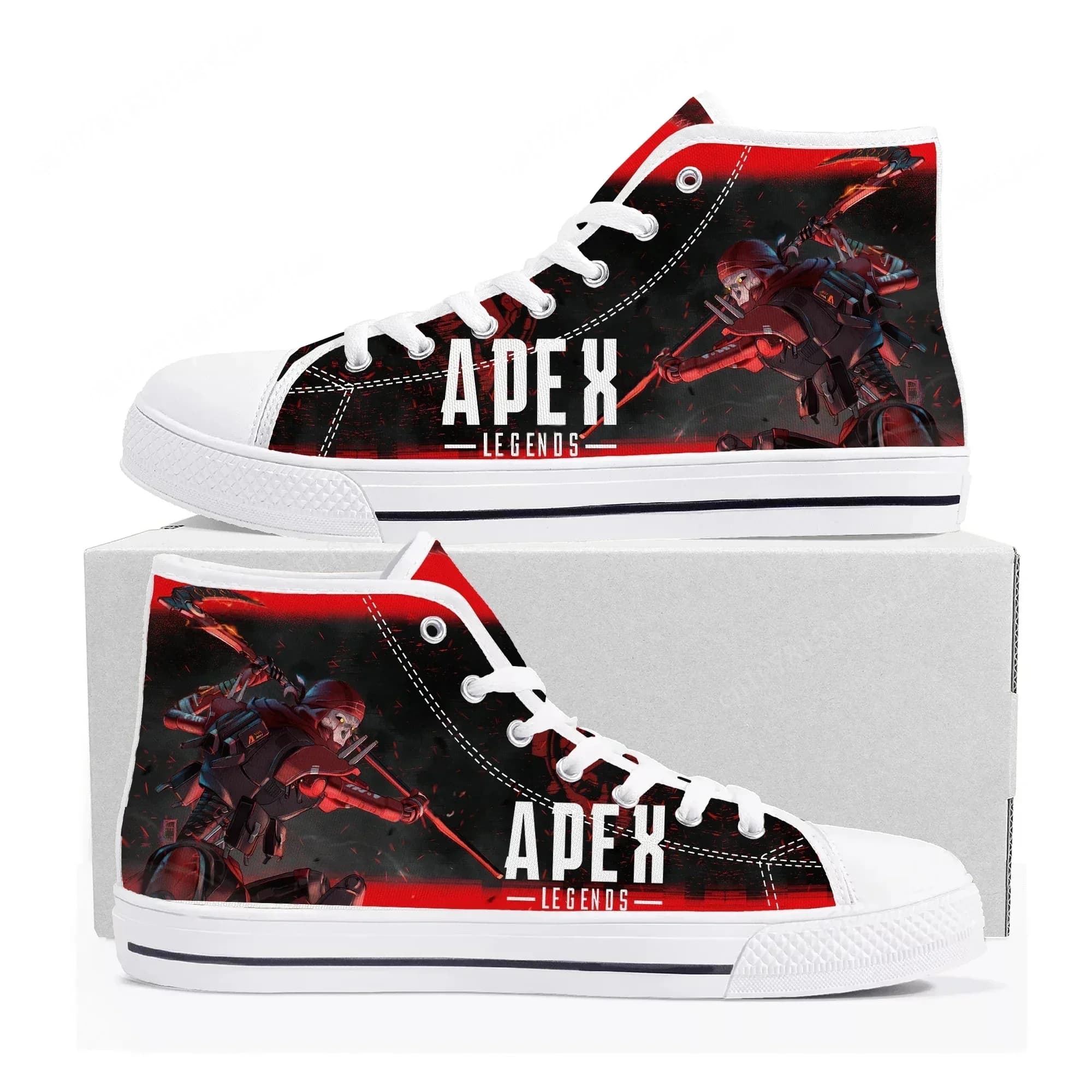 Cartoon Game Apex Legends Revenant High Top Sneakers Mens Womens Teenager High Quality Canvas Shoes Casual Tailor Made Sneaker