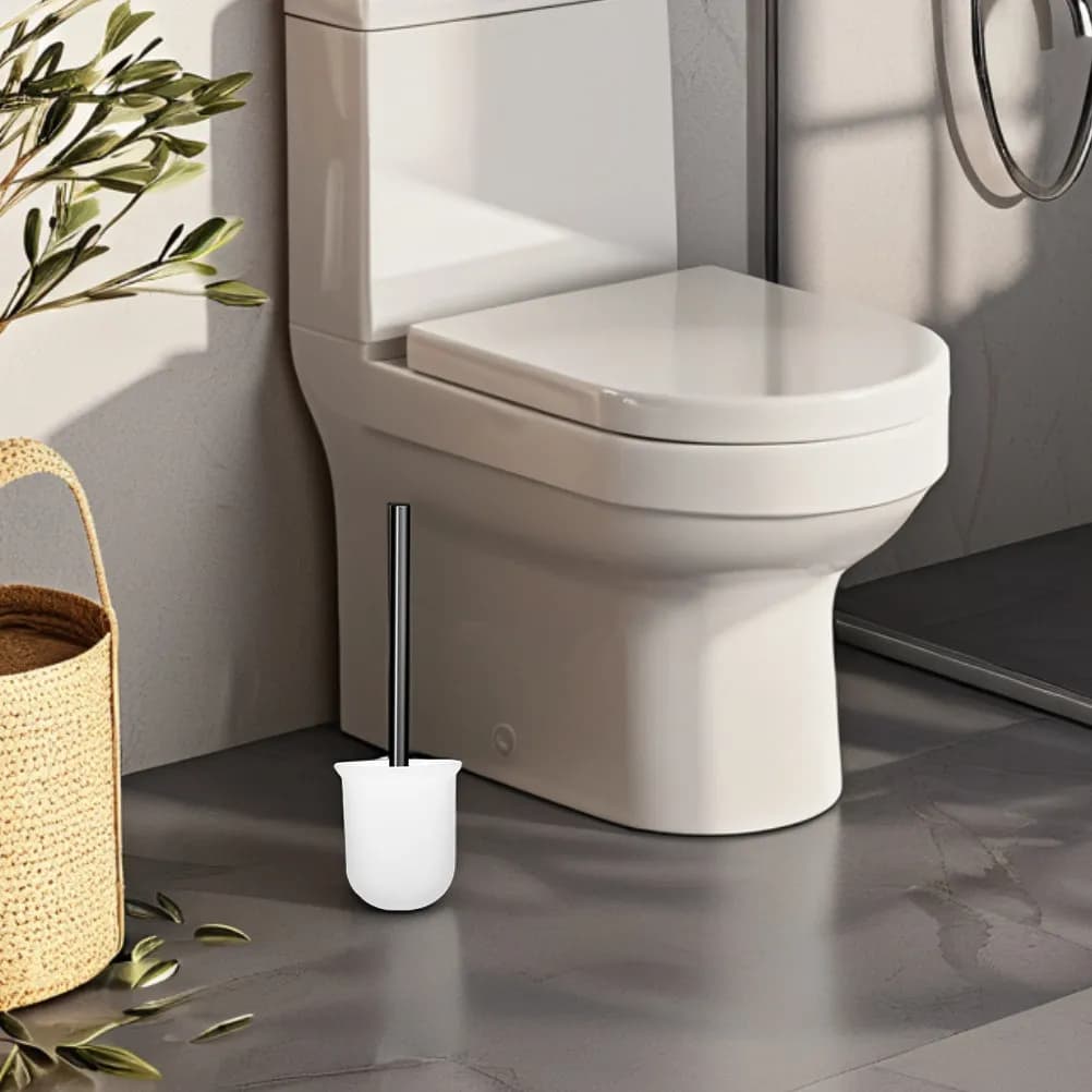 4pcs Plastic Toilet Brush Bowl With Ball Bottom Round Base For Bathroom Cleaning Storage Container Abs Toilet Tool Household