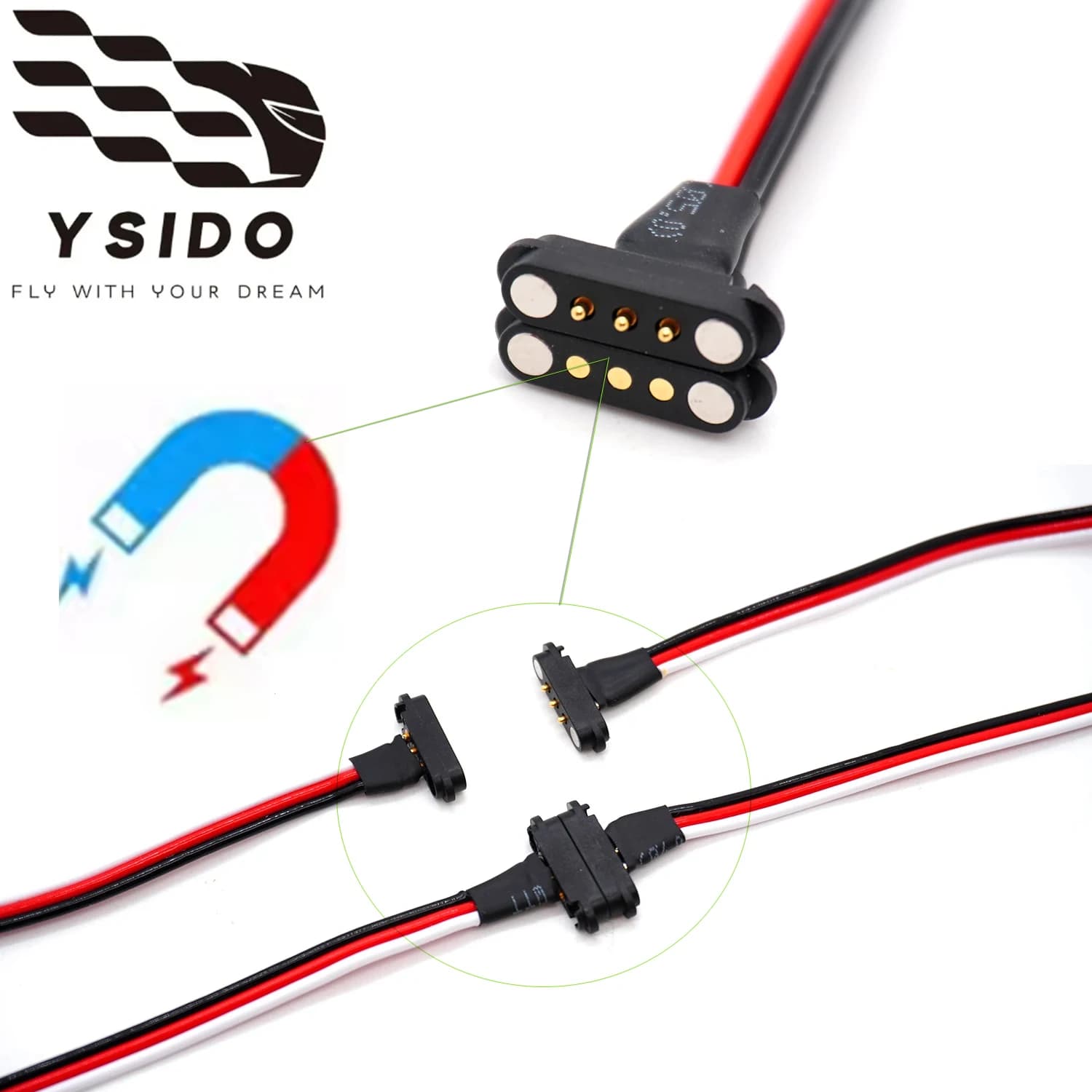 YSIDO Model Magnetic Cable 36CM 20CM Magnetic Intake Line Simulation Extension Cable For Auto RC Boat Drons Model