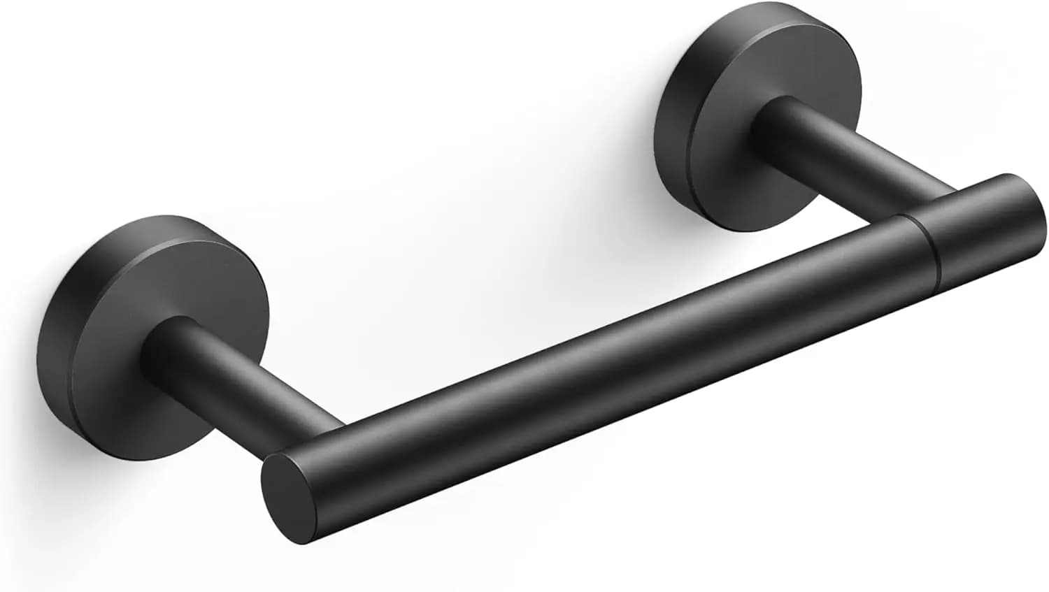 Portarotolo da Parete in Acciaio Inossidabile, Design a Doppio Perno Girevole per Facile Sostituzione del Rotolo, Finitura Nero Opaco