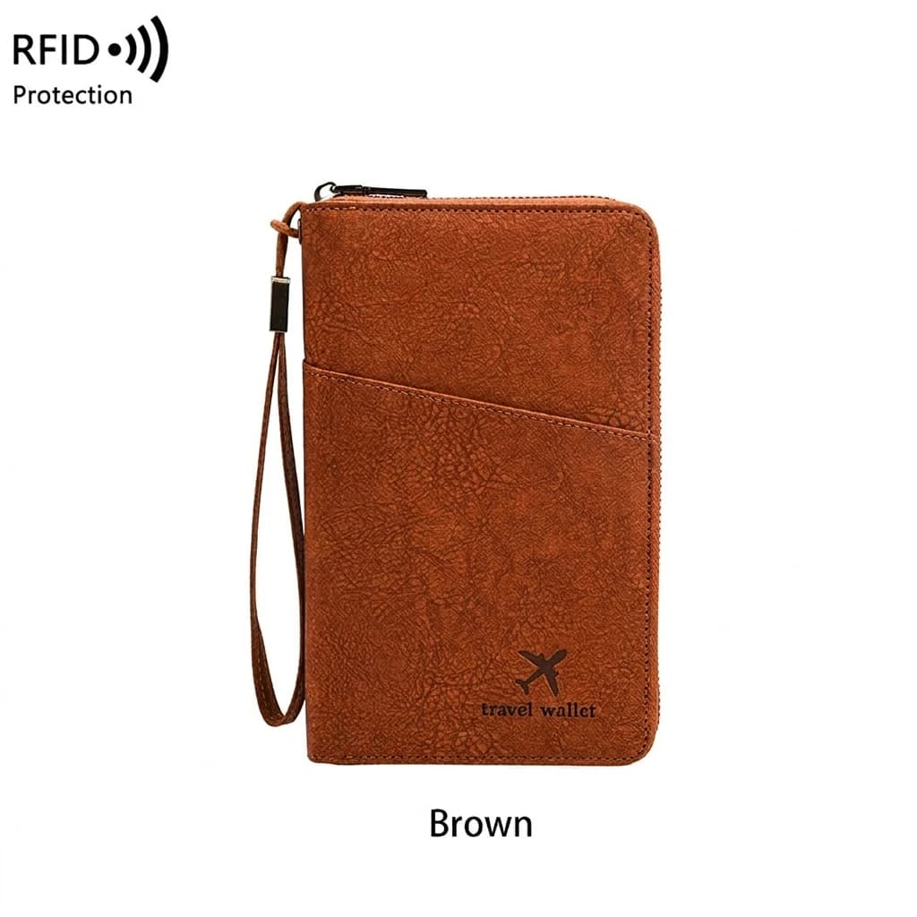 Travel Document Organizer RFID Blocking Passport Holder for International Trips Secure Nylon Wallet Travel-Essentials