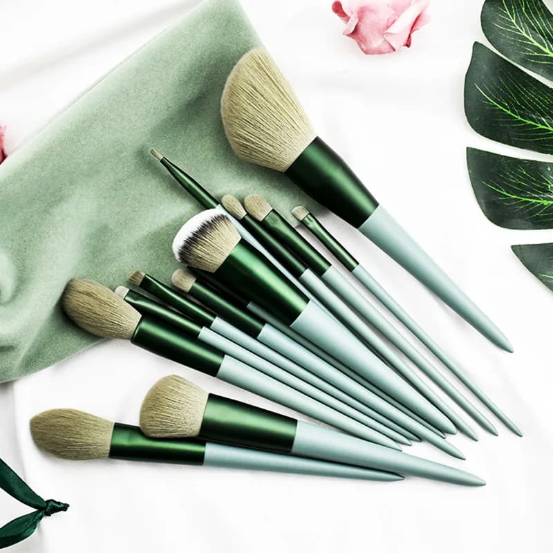 Set di pennelli per trucco all-in-one con custodia - Pennelli per fondotinta, fard, ombretto, strumenti cosmetici professionali