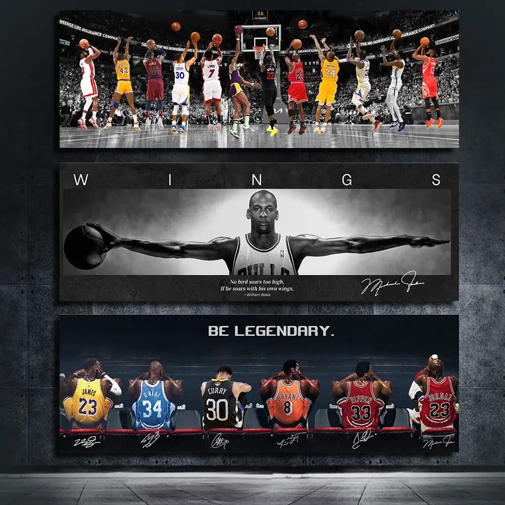Pallacanestro motivazionale C-Curry e K-kebe Poster stampa su tela casa soggiorno camera da letto Cafe Art Painting Decoration