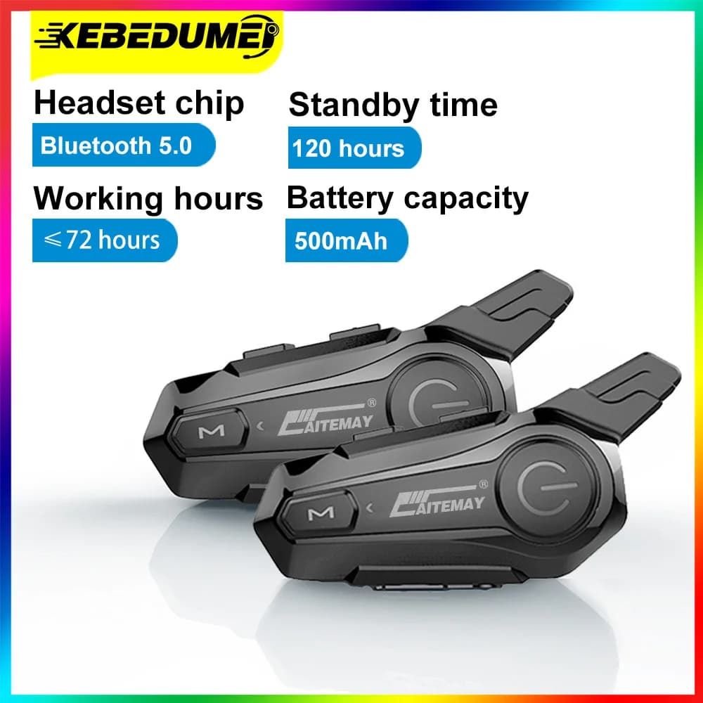 Interfono Bluetooth Casco moto auricolare bluetooth 800mAh per 2 ciclisti intercomunicador Moto Interphone Auricolare Wireless