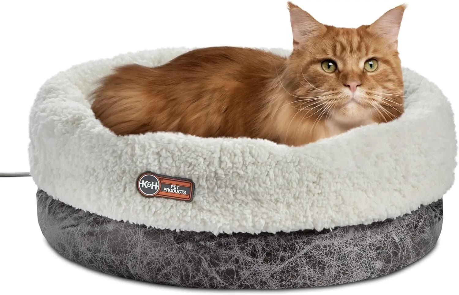 Cuccia Riscaldata per Gatti da Interno, Letto Morbido Thermo-Snuggle Cup Bomber per Gatti Grandi e Cani Piccoli, Lavabile in Lavatrice