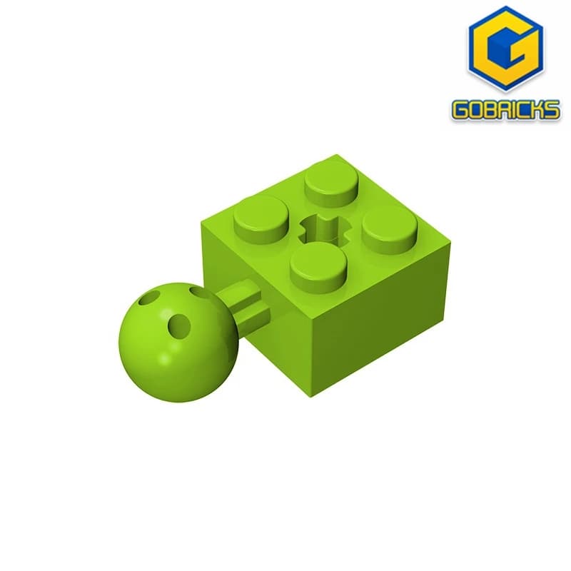 Gobricks GDS-976 Tecnico, Mattone Modificato 2 x 2 con Giunto Sferico e Foro per Asse compatibile con i Blocchi Educativi Fai da Te LEGO 57909