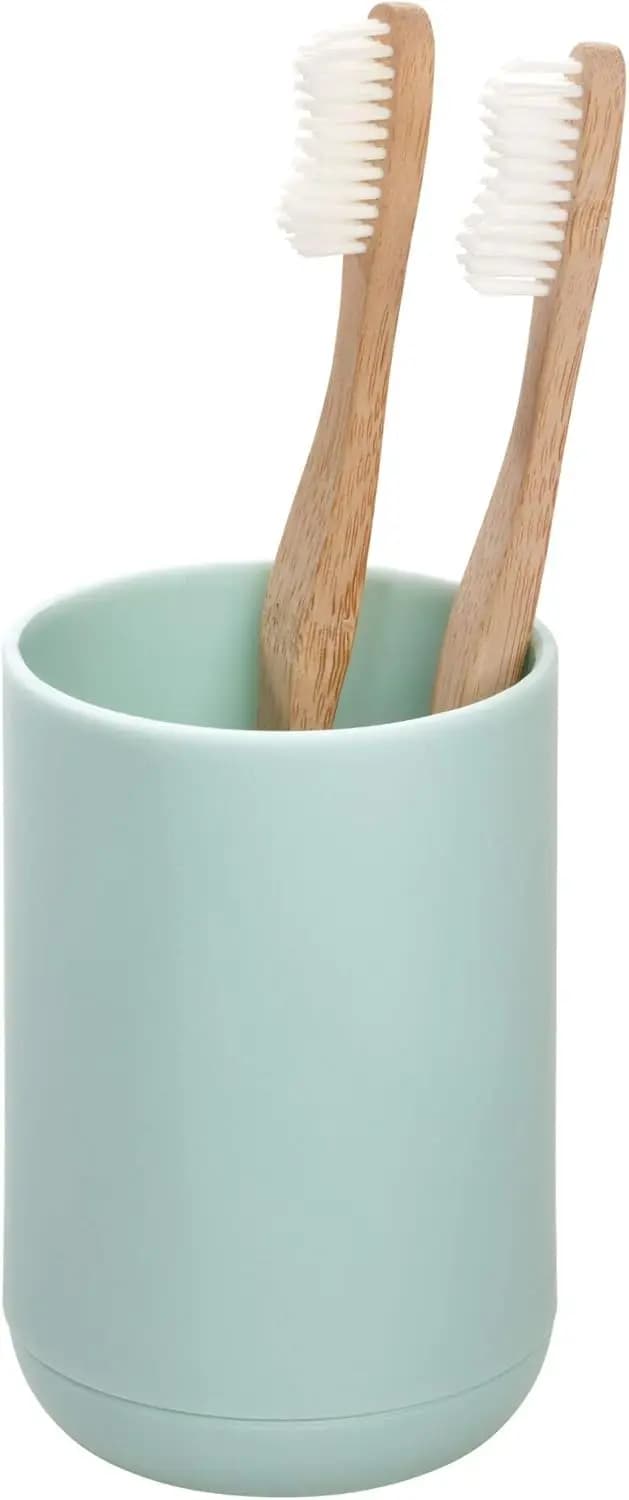 Portaspazzolini da Bagno, in Plastica Morbida Aqua con Scomparti Separati per 4 Spazzolini, Antiruggine e Facile da Pulire
