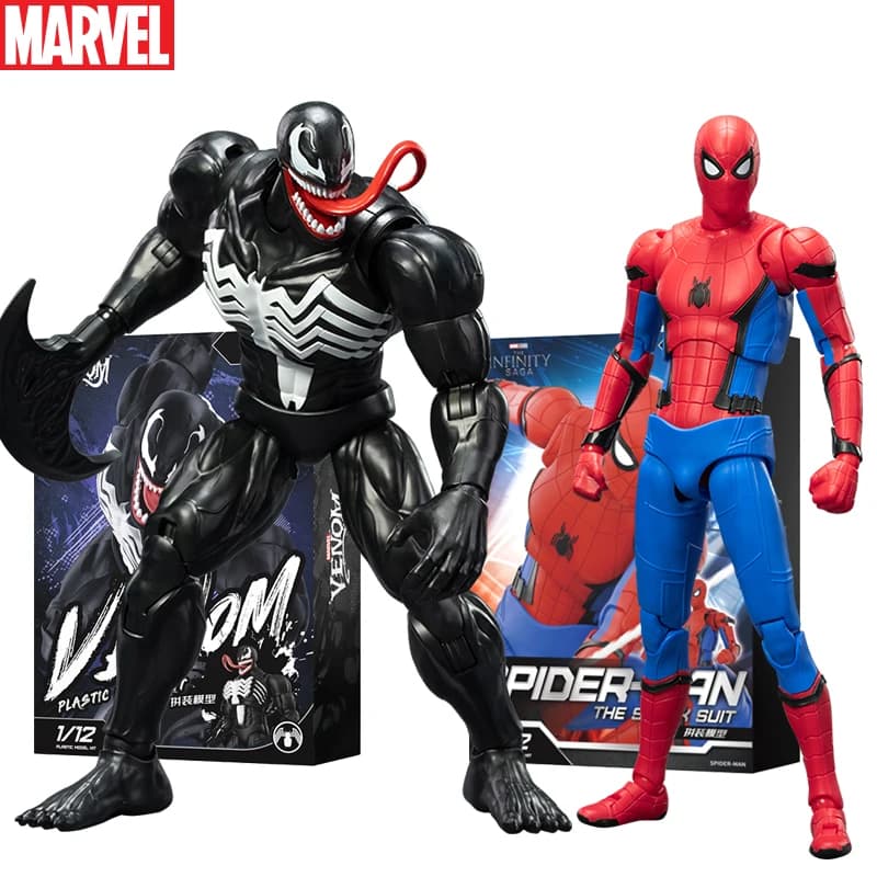 Nuovo Fondjoy Spider Man Venom 1/12 Classico Rosso e Blu Battle Suit Figura Modello di Montaggio Collezione di Giocattoli Giocattoli Regalo di Compleanno del Ragazzo