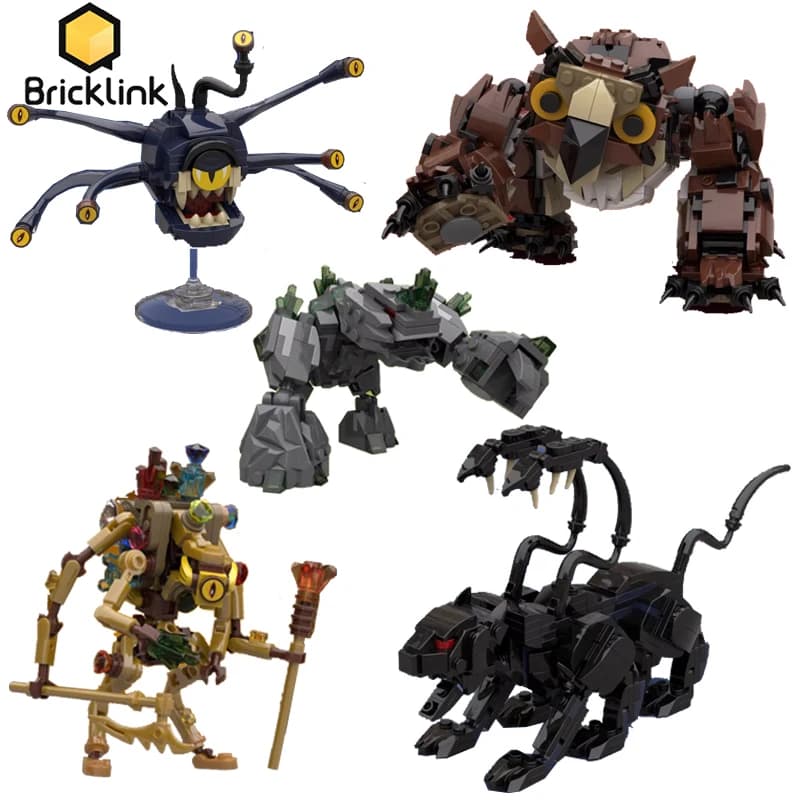 Bricklink Ideas Game Dungeons and Dragons Monster Figures Sets Owlbear Spectator Displacer Beast Building Blocks Kid Toys Gift