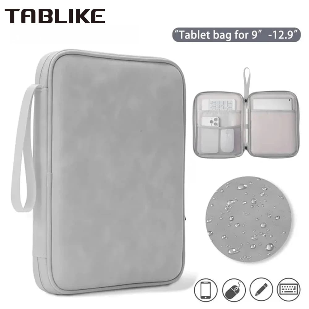 TABLIKE Borsa per tablet per iPad Pro 12,9 11 pollici, custodia impermeabile con cerniera per tavoletta grafica WACOM / HUION / XP-PEN