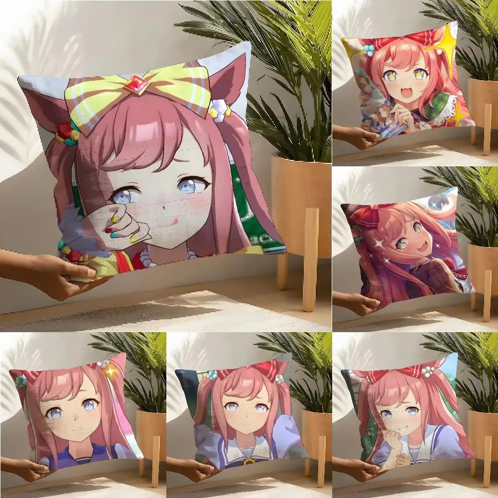 Uma Musume Agnes Fodera per cuscino digitale, decorazione per la casa e il soggiorno, fodere per cuscini in lino, fodera per cuscino