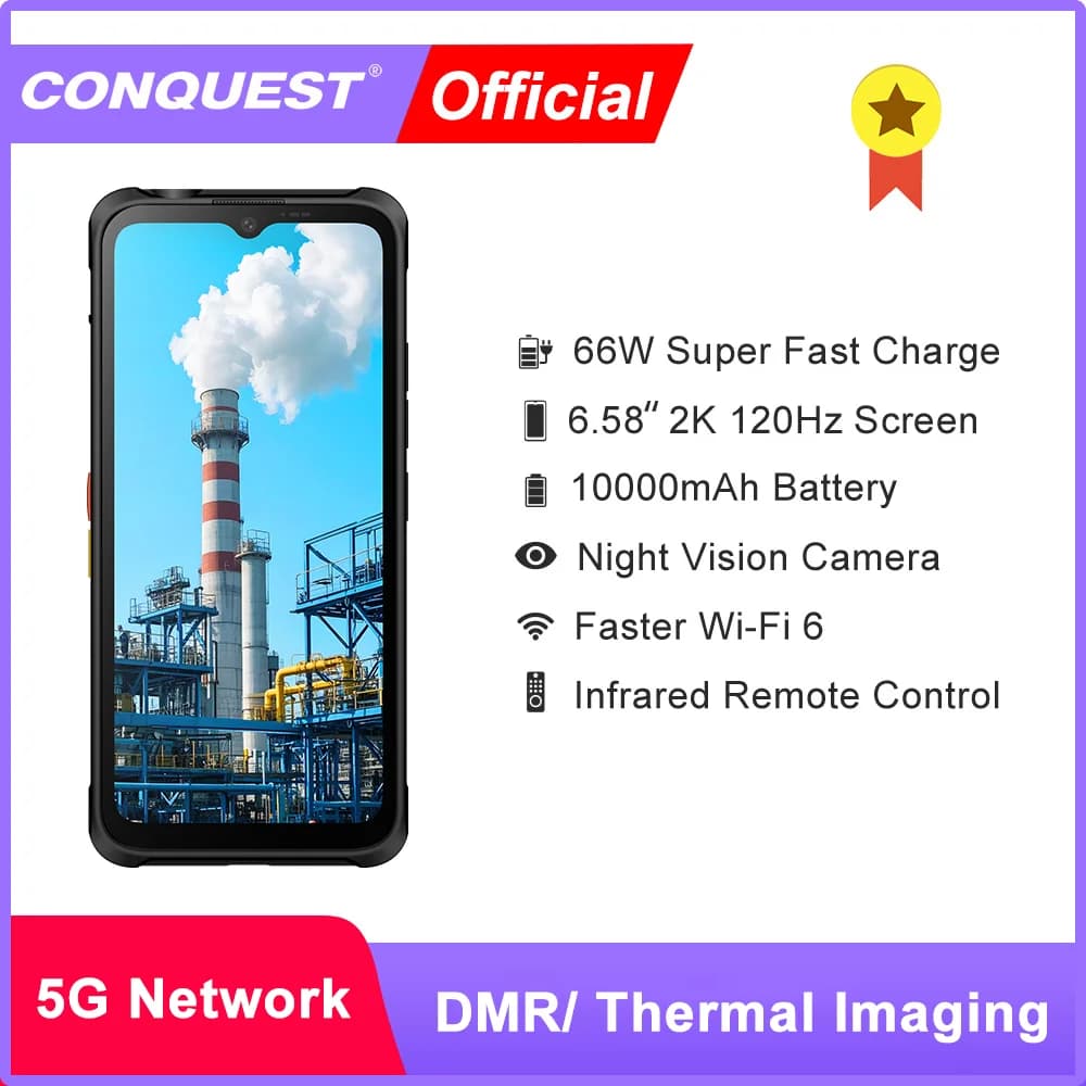 CONQUEST 5G Smartphone Network108MP Fotocamera 12GB 512GB 66W Imaging termico IP68 NFC impermeabile