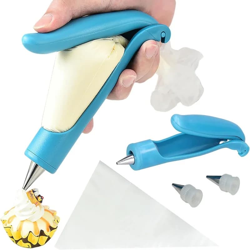 7PCS Pasticceria Penna per glassa Strumenti per torte Borsa per tubazioni riutilizzabile con punte per ugelli Torta fondente Crema Siringa Utensili da forno Accessori fai da te