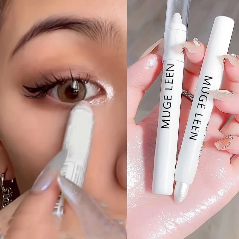1 penna evidenziatore glitterato perlato opaco bianco argentato illumina ombretto stick trucco viso occhi lucido