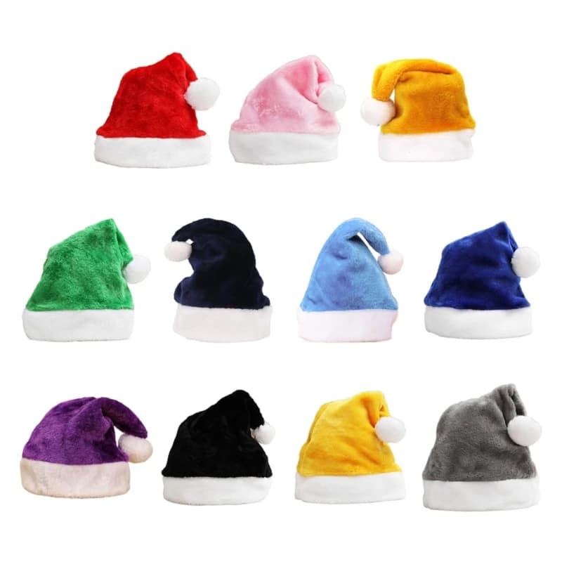 Nuovo classico berretto natalizio invernale in peluche cappello da Babbo Natale per cosplay adulti bambini