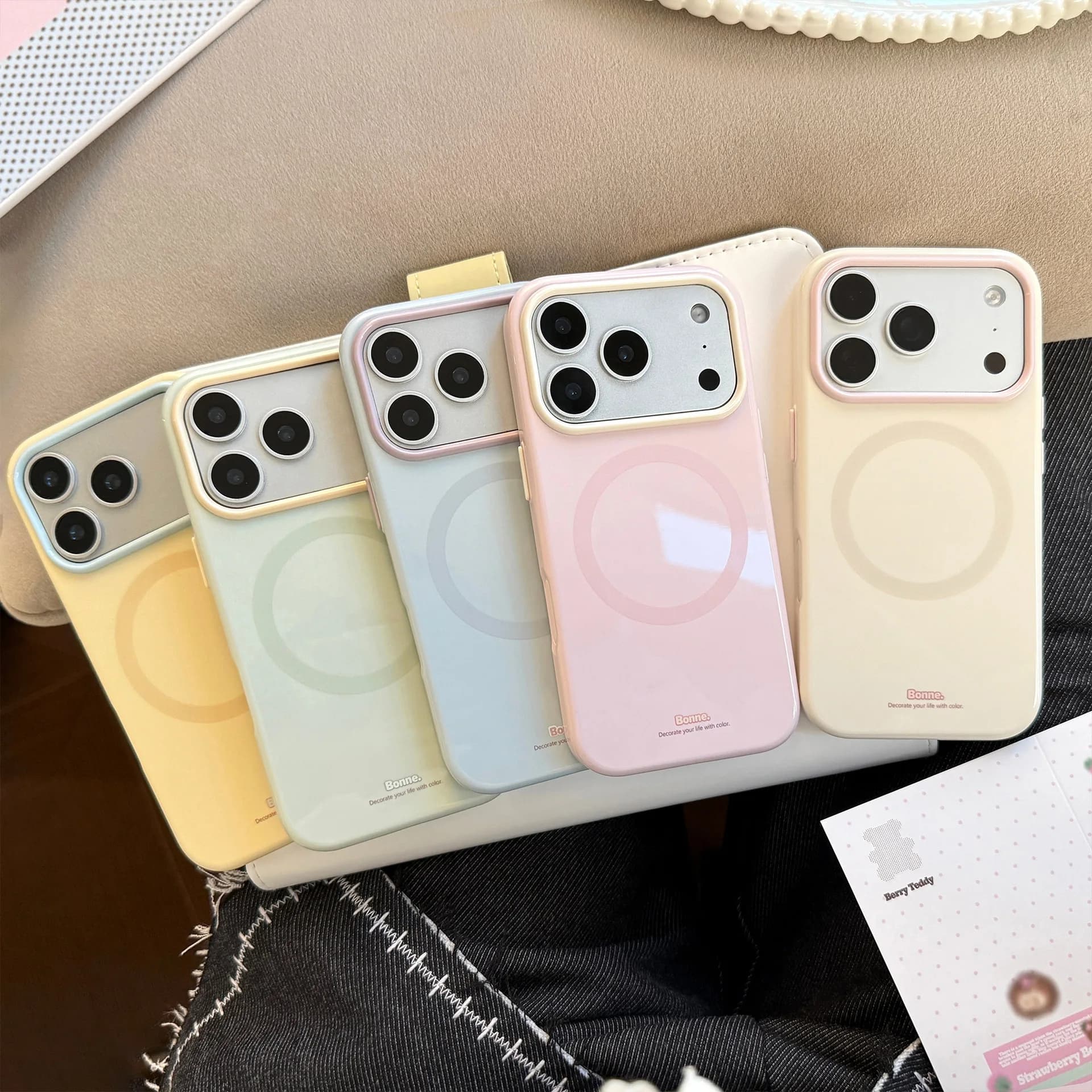 Korean Macaron Solid Color Magnetic Phone Case For iPhone 17 16 15 14 13 12 Pro Max Wireless Charge Shockproof Bumper Soft Cover