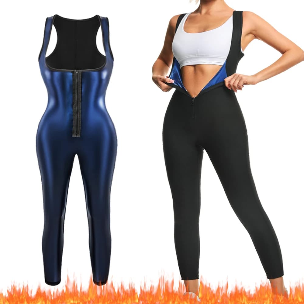 Women Sauna Body Shaper Sleeveless Tops Pants Bodysuits Jumpsuit Waist Trimmer Corsets Leggings Gym Slimming Tank Tops Shapewear