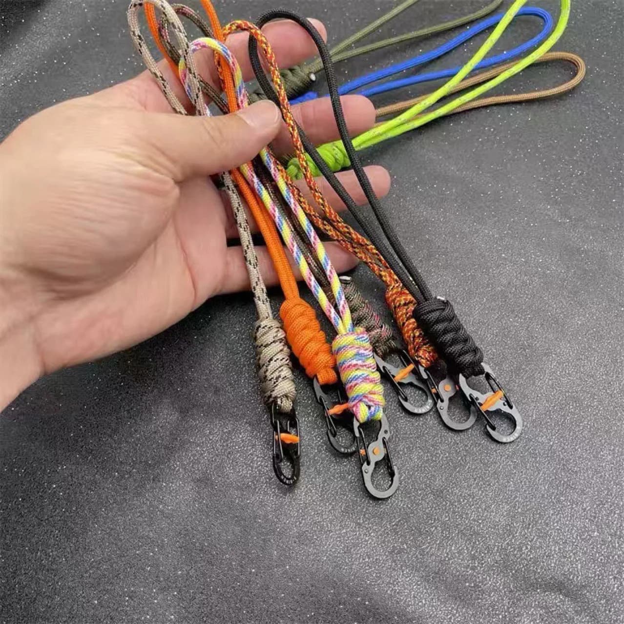 1PC Hand-Woven 8-Figure Anti-Theft Umbrella Rope Keychain Outdoor Wrist Camera Lanyard Anti-Loss ID Belt