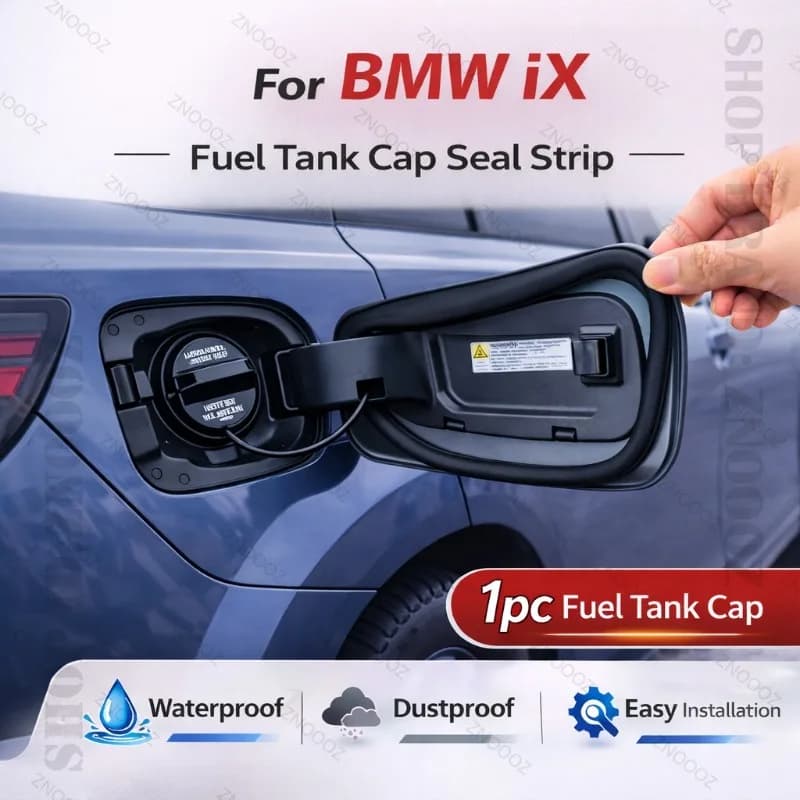Double layer anti-dust and waterproof rubber seal for BMW iX, fuel tank cap protection, 1 piece.
