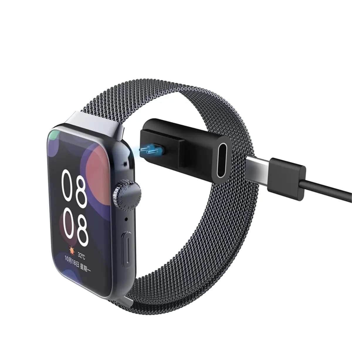 DT671 STOCK-Type C Mini Power Chargering Charger Connect Adapter Protable Convert Plug for Smart Band 10 9 8 with Keychain