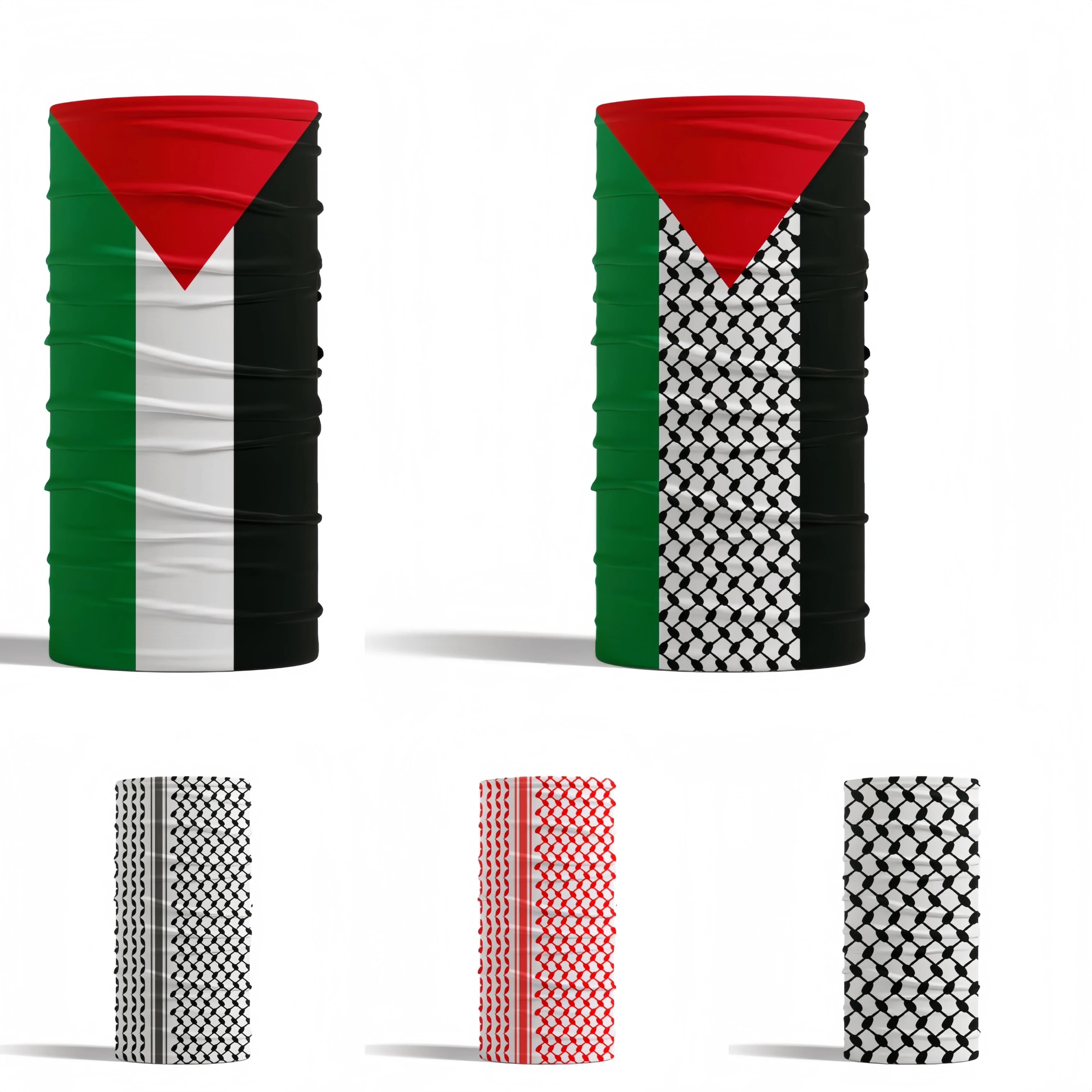 Seamless Bandanas with Palestinian Flag Design for Women Masks for Sports Bike Headdress and Handkerchief Hatta Kufiya