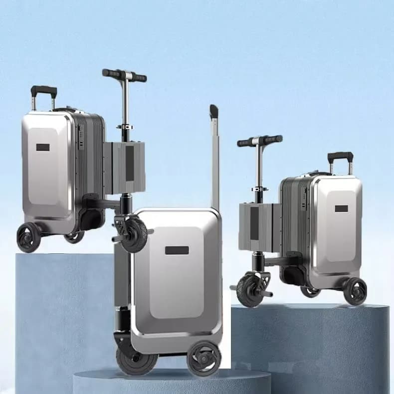 Valigia Elettrica Cavalcabile per Adulti, Bagaglio a Mano Motorizzato con Serratura TSA e Porta USB, Valigia Intelligente per Viaggi Pesanti fino a 113 kg