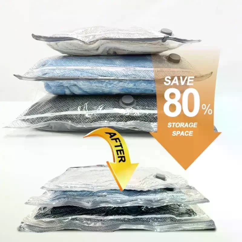 Sacchetti sottovuoto da viaggio (1/6 pezzi) con clip di chiusura, formato bagaglio a mano, sacchetti a compressione per valigie e bagagli, salvaspazio