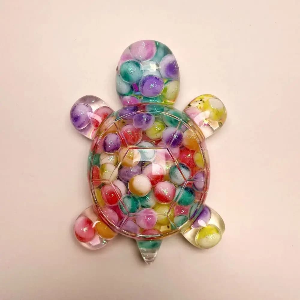 Statuetta con Sabbia Fluente Luminosa, Tartaruga Colorata, Stella Marina, Piccolo Ornamento Regalo