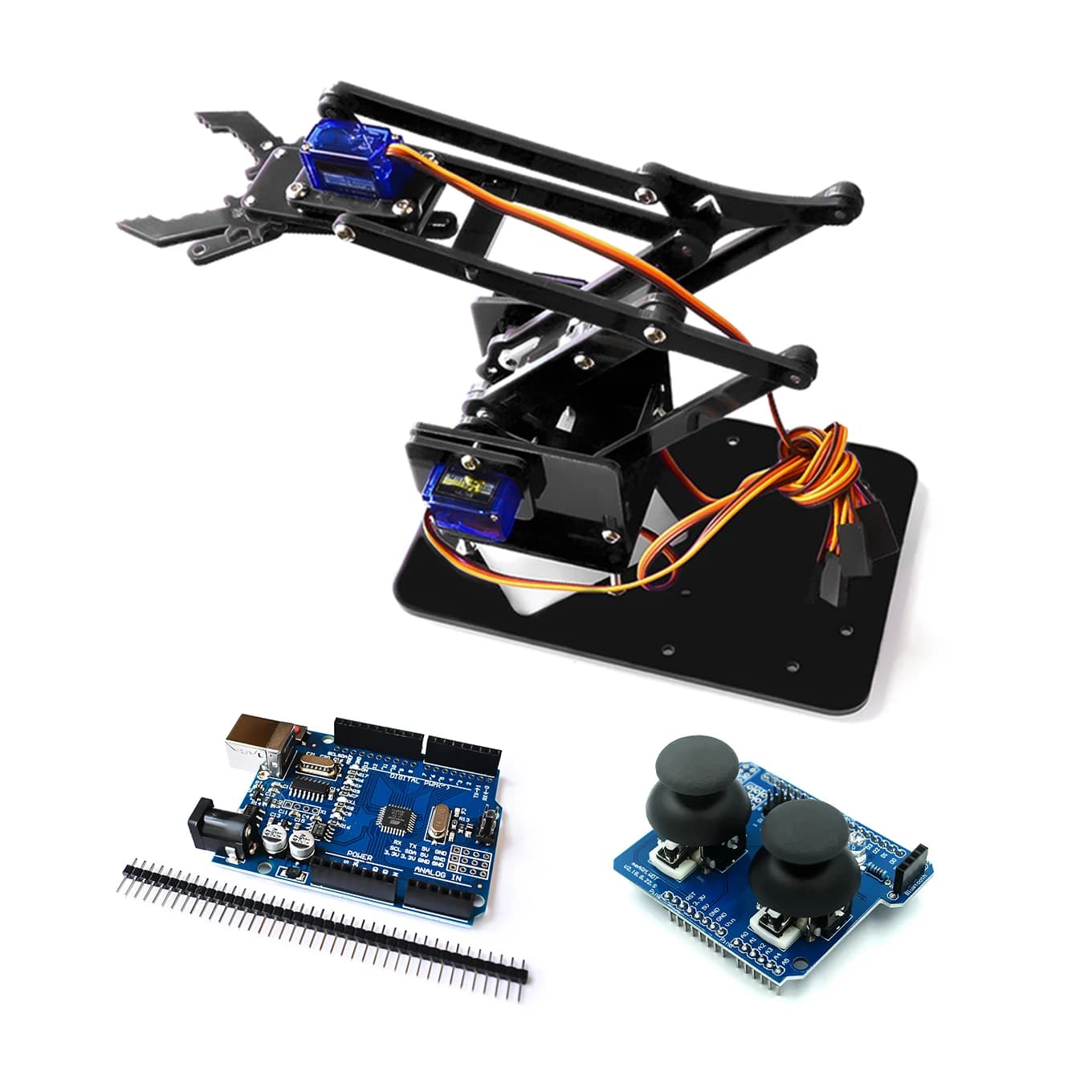 4 DOF Unassembly acrilico braccio meccanico Robot manipolatore artiglio per Arduino Maker apprendimento Kit fai da te Robot